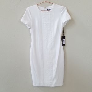 KARL LAGERFELD PARIS White Lace Trim Dress Size 6